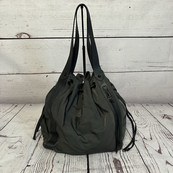 Rebecca Minkoff MAB Nylon Tote Bag Sporty Slouchy Drawstring Utilitarian - Picture 1 of 14
